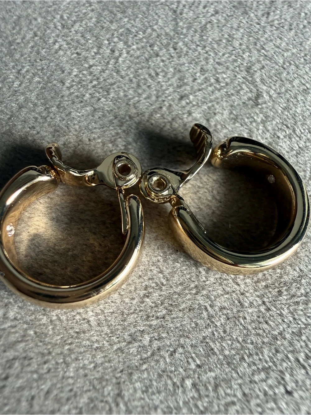 Polished Gold Thick Hoop Earrings for Women